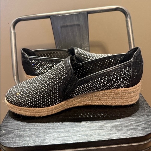 Andiamo Chic Black Studded Espadrille Flats - Picture 6 of 12